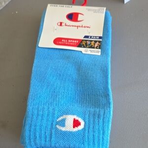 Champion Light Blue Men's Or Women's Athletic Socks Size L